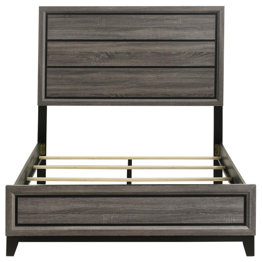 Watson Wood Full Panel Bed Grey Oak view 4