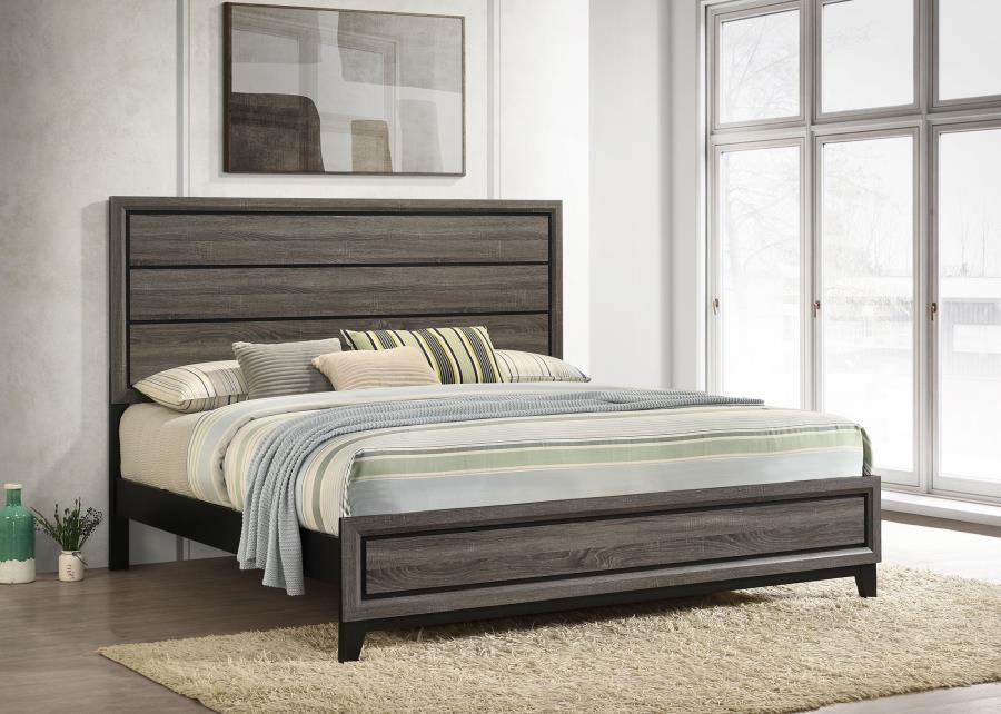 Watson Wood Eastern King Panel Bed Grey Oak view 2