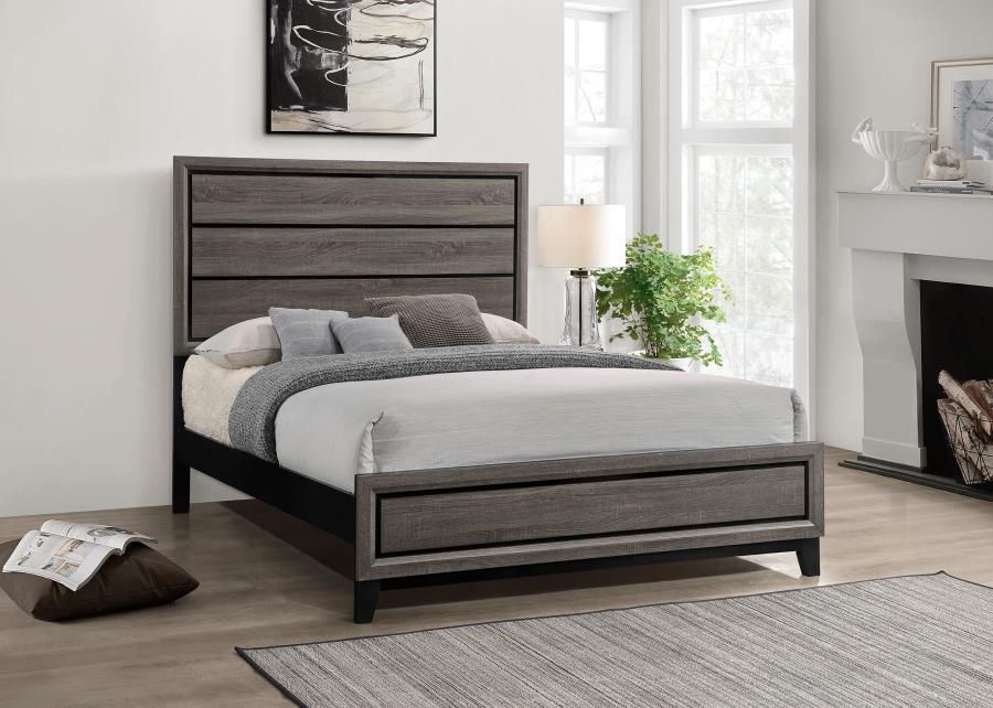 Watson Wood Queen Panel Bed Grey Oak view 2