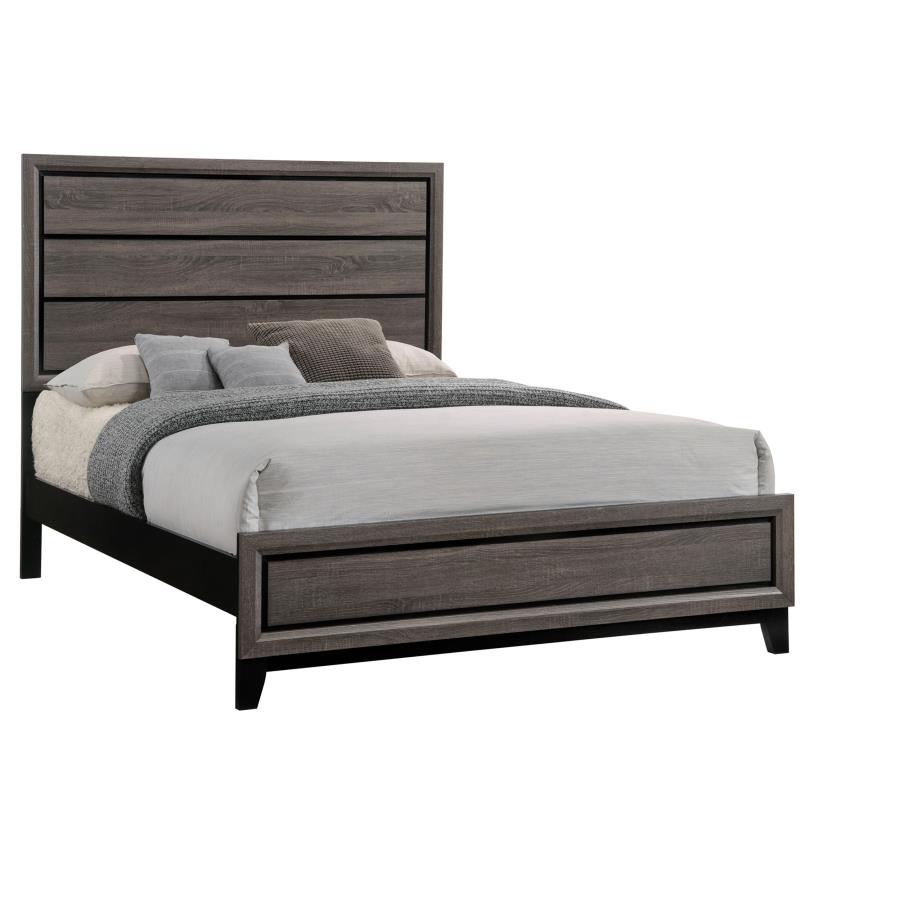 Watson Wood Queen Panel Bed Grey Oak view 3