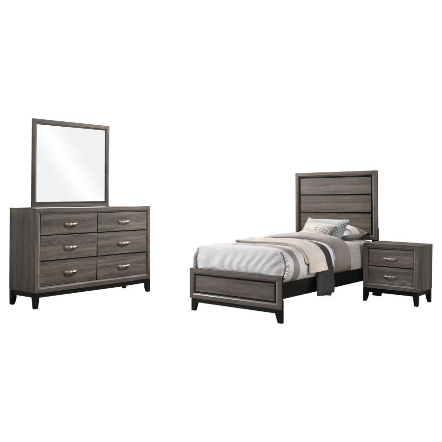 Watson Four-piece Twin Bedroom Set Grey Oak view 2