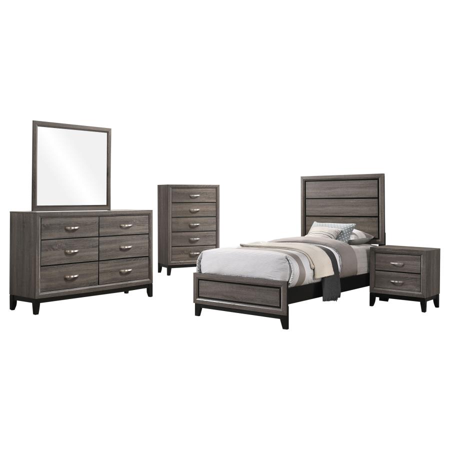 Watson Five-piece Twin Bedroom Set Grey Oak view 2
