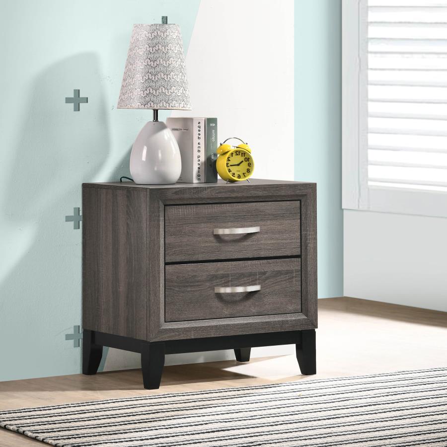 Watson 2-drawer Nightstand Grey Oak view 2