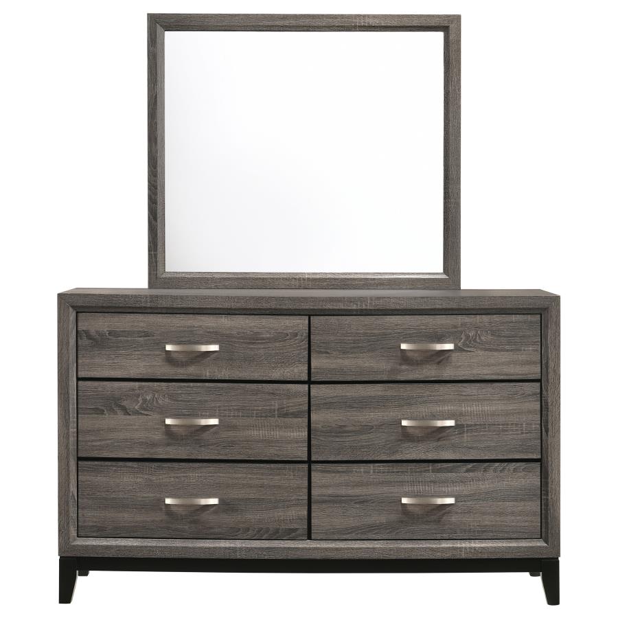 Watson 6-drawer Dresser with Mirror Grey Oak view 3