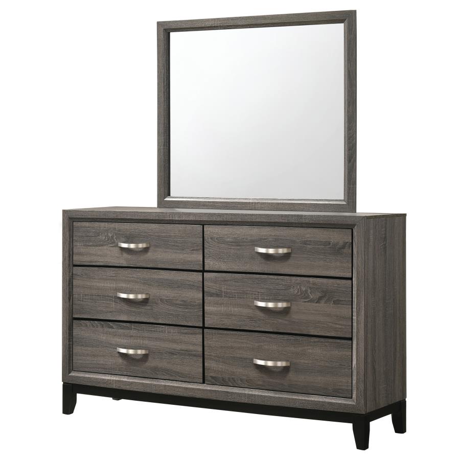 Watson 6-drawer Dresser with Mirror Grey Oak view 4