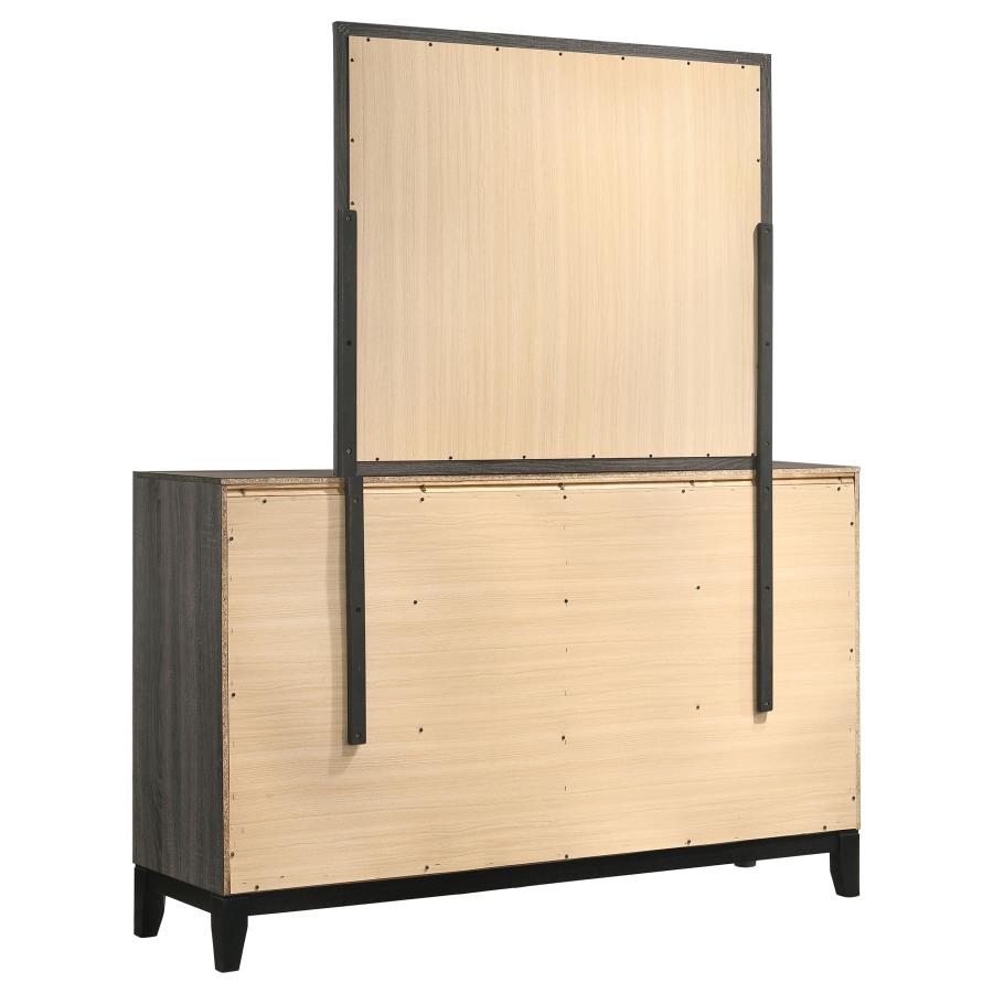 Watson 6-drawer Dresser with Mirror Grey Oak view 6