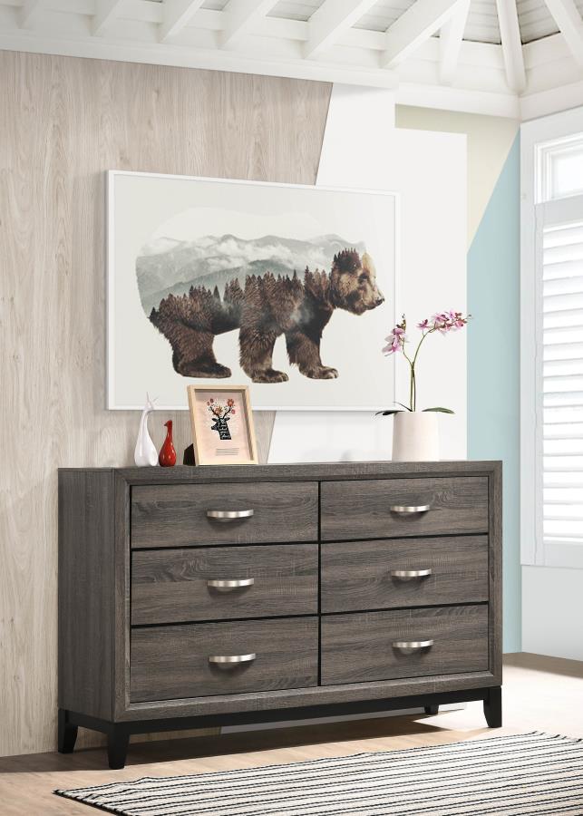 Watson 6-drawer Dresser Grey Oak view 2