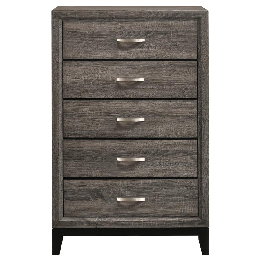 Watson 5-drawer Bedroom Chest Grey Oak view 3
