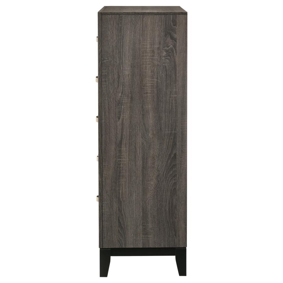 Watson 5-drawer Bedroom Chest Grey Oak view 5
