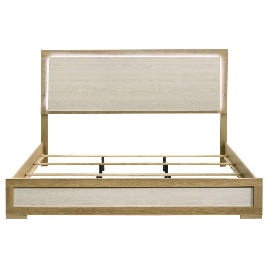 Hyland Eastern King Panel Bed LED Headboard Natural view 4