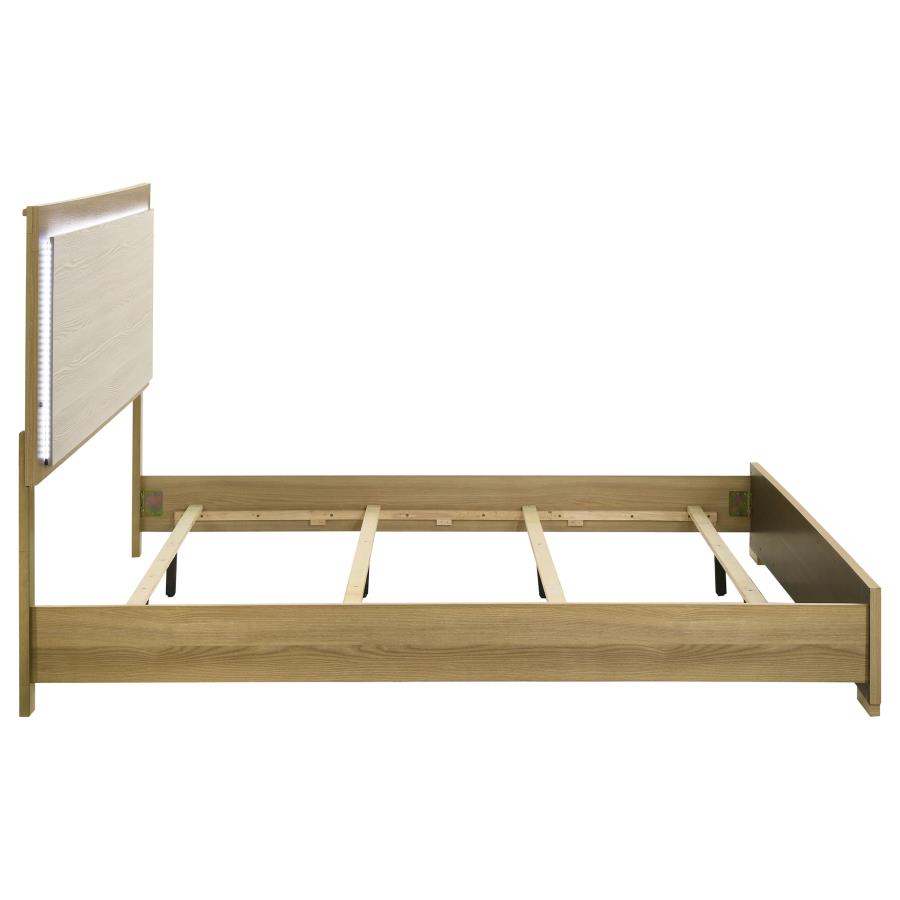 Hyland Eastern King Panel Bed LED Headboard Natural view 6