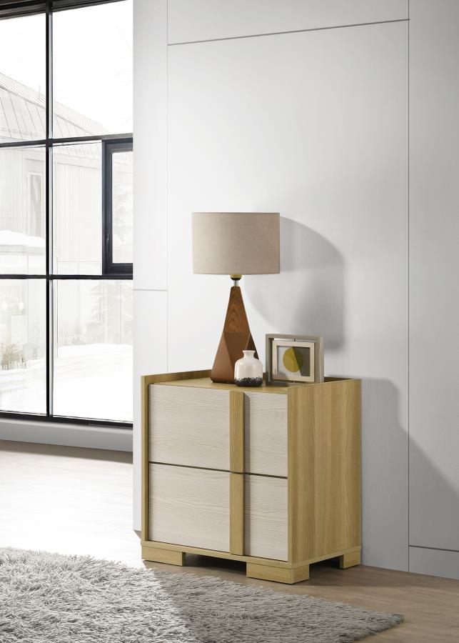 Hyland 2-drawer Nightstand Bedside Table Natural view 2