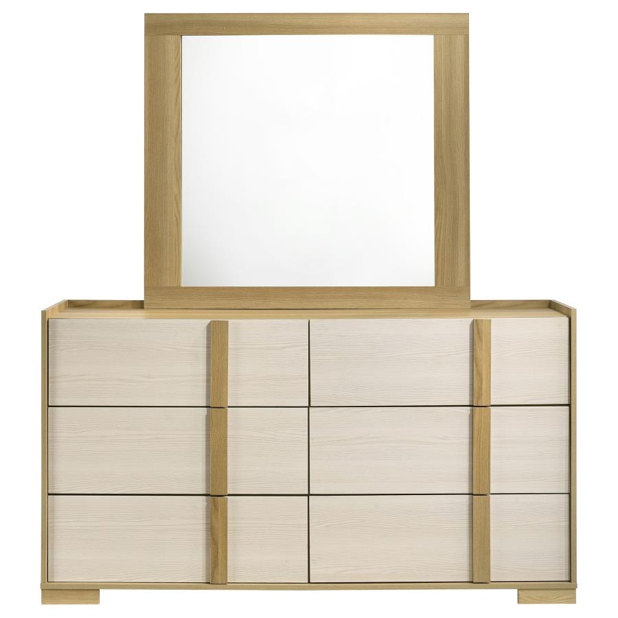 Hyland 6-drawer Dresser with Mirror Natural view 3