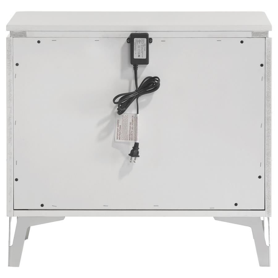 Cassia 2-drawer Nightstand Bedside Table White High Gloss view 5