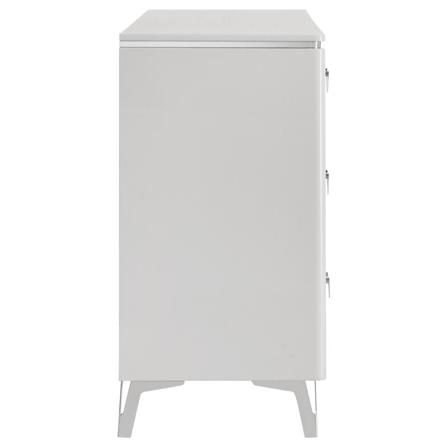 Cassia 6-drawer Bedroom Dresser Cabinet White High Gloss view 6