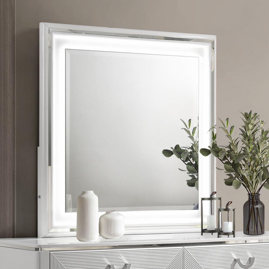 Cassia Dresser Mirror White High Gloss view 2