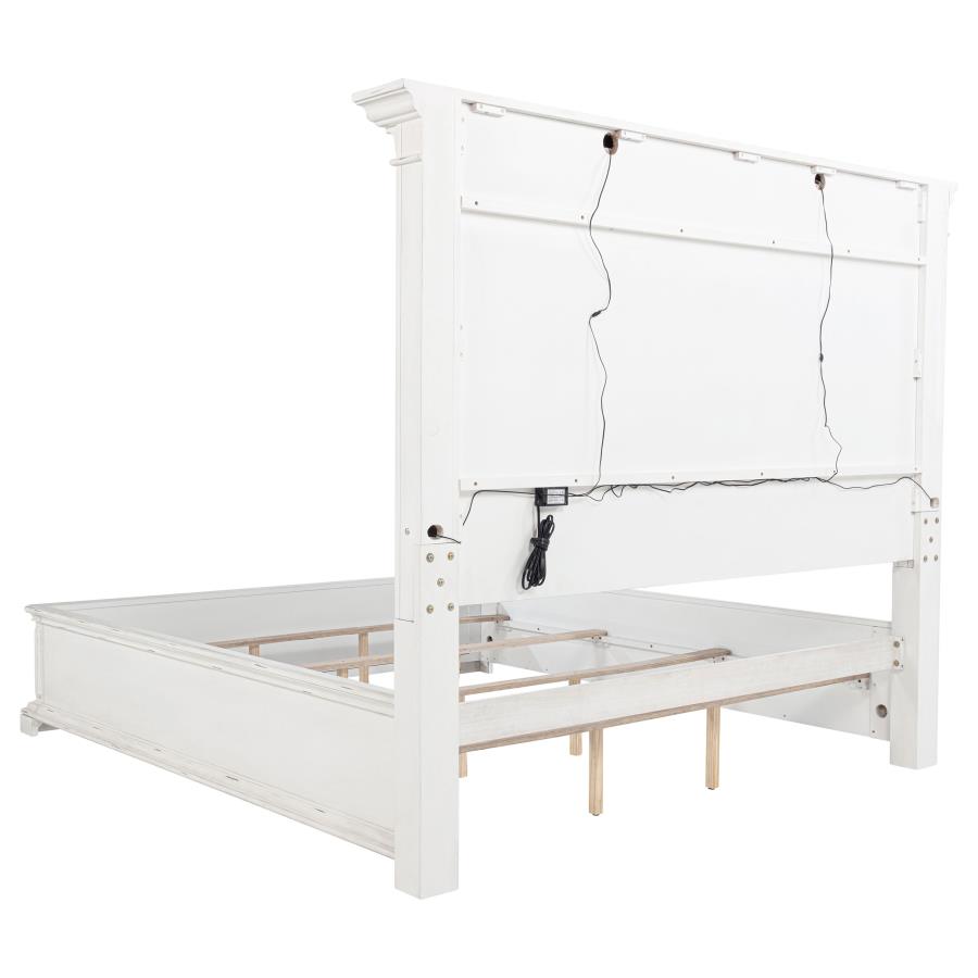 McKinney Queen LED Light Panel Bed Vintage White view 5