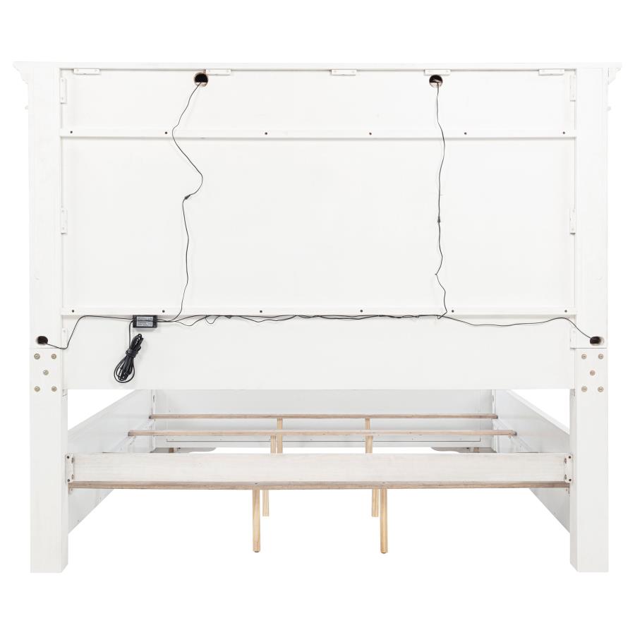 McKinney Queen LED Light Panel Bed Vintage White view 6