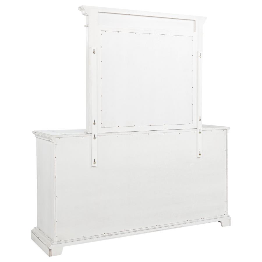 McKinney 6-drawer Bedroom Dresser with Mirror Vintage White view 6