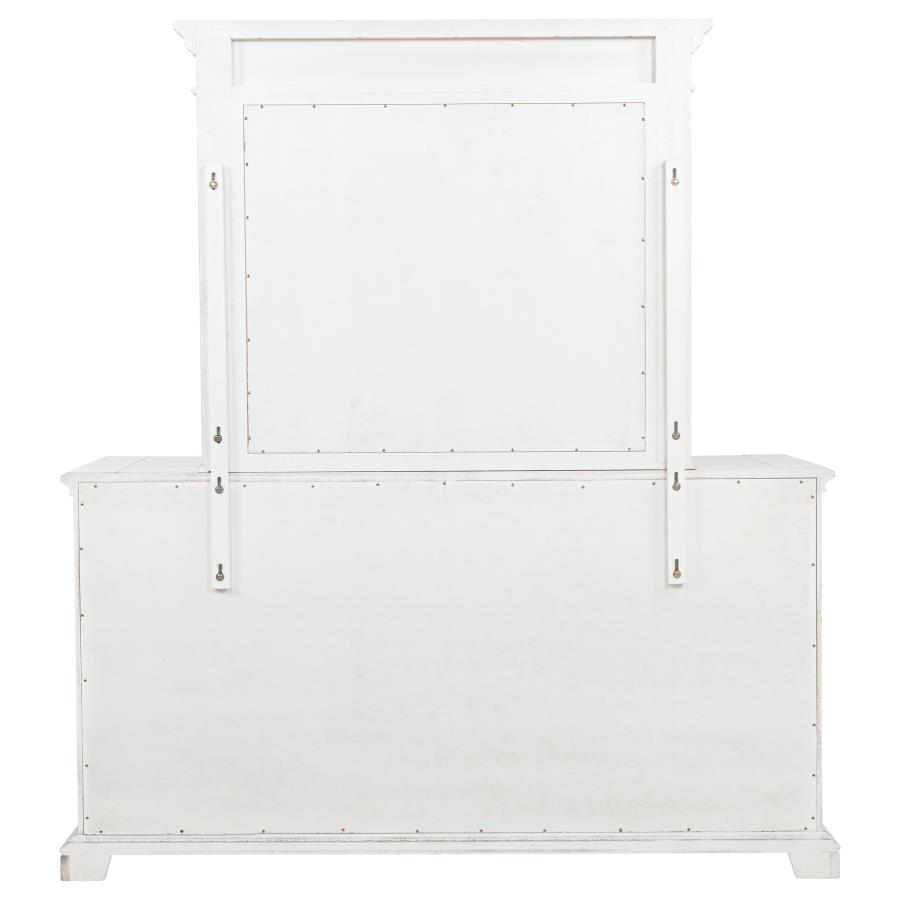 McKinney 6-drawer Bedroom Dresser with Mirror Vintage White view 7