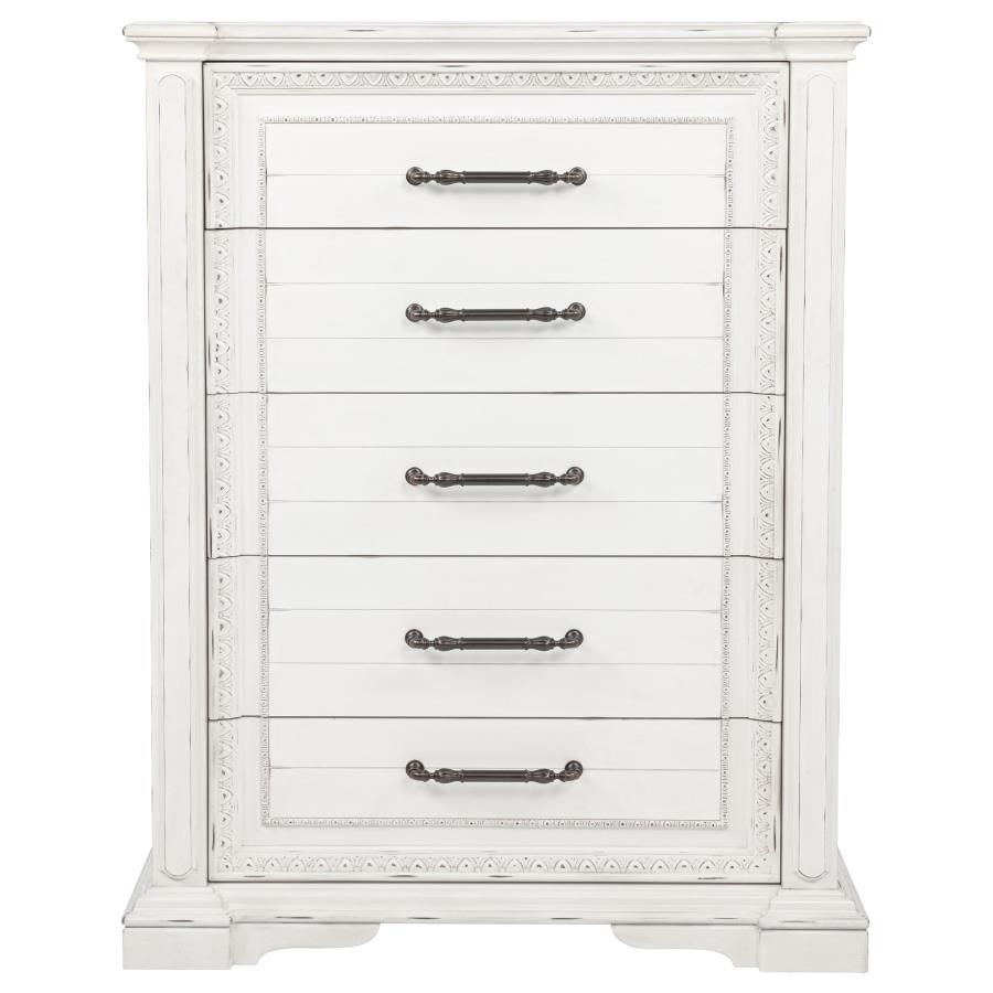McKinney 5-drawer Bedroom Chest of Drawers Vintage White view 3