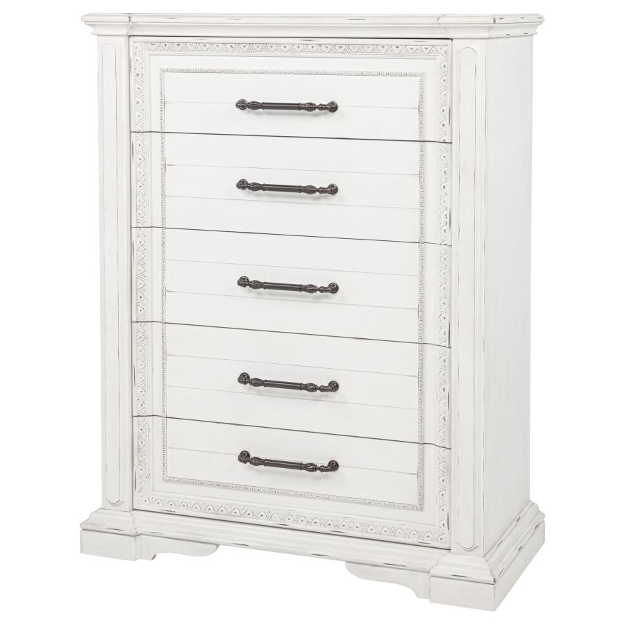 McKinney 5-drawer Bedroom Chest of Drawers Vintage White view 4
