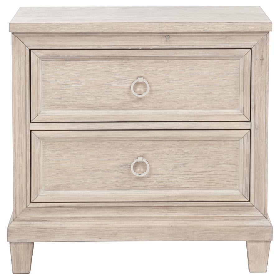 Pembroke 2-drawer Nightstand Bedside Table Washed Oak view 3