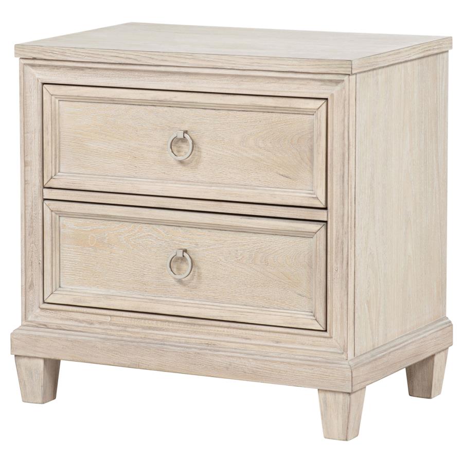 Pembroke 2-drawer Nightstand Bedside Table Washed Oak view 4