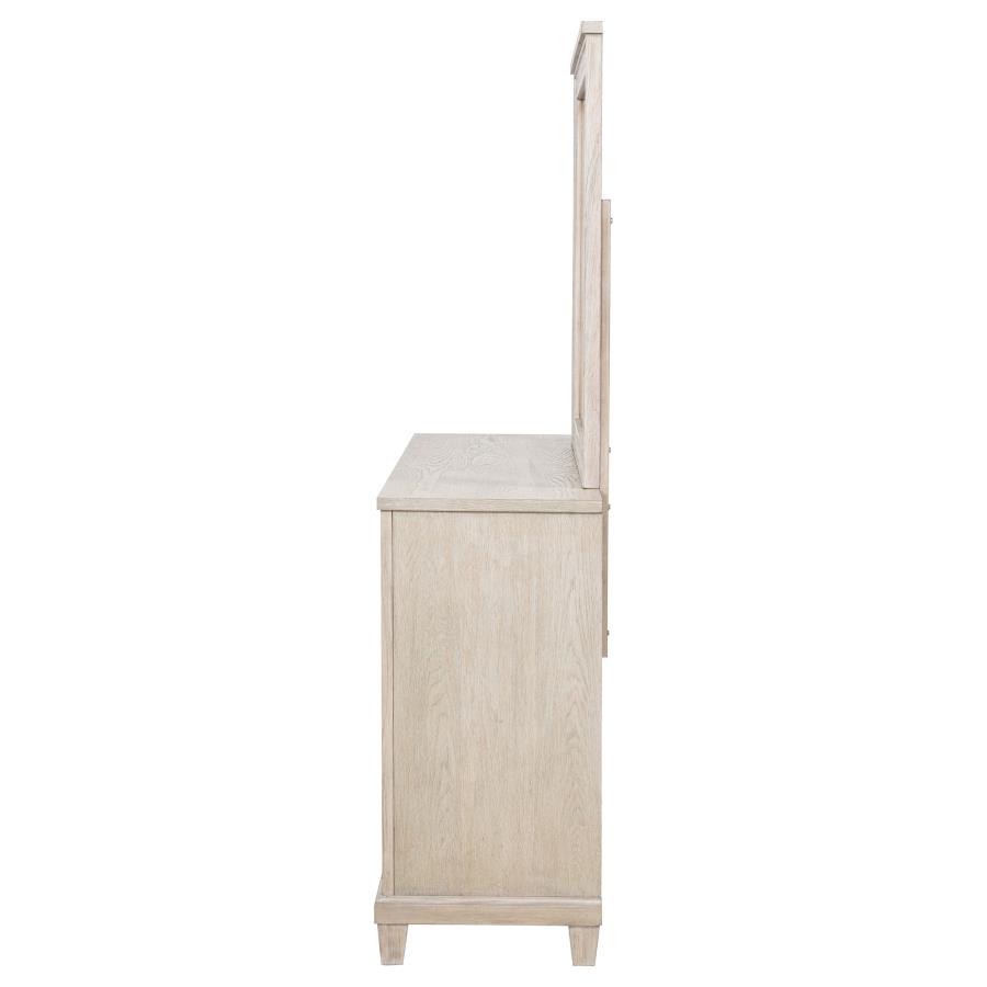 Pembroke 6-drawer Bedroom Dresser with Mirror Washed Oak view 5