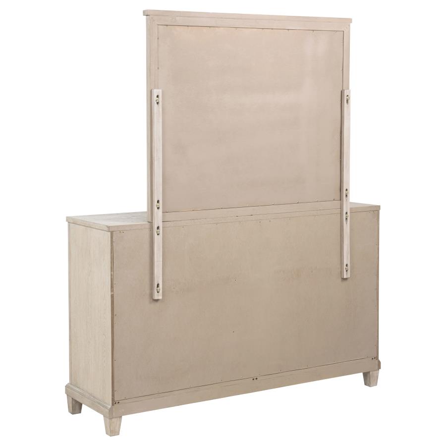 Pembroke 6-drawer Bedroom Dresser with Mirror Washed Oak view 6