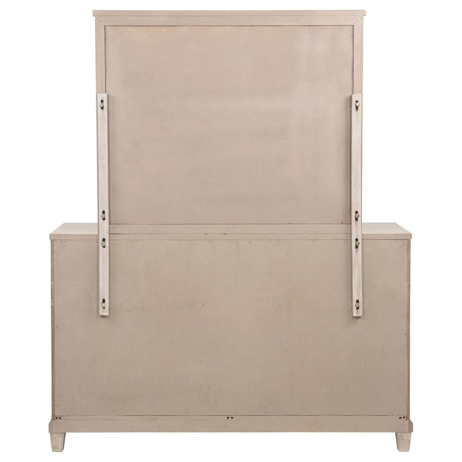 Pembroke 6-drawer Bedroom Dresser with Mirror Washed Oak view 7