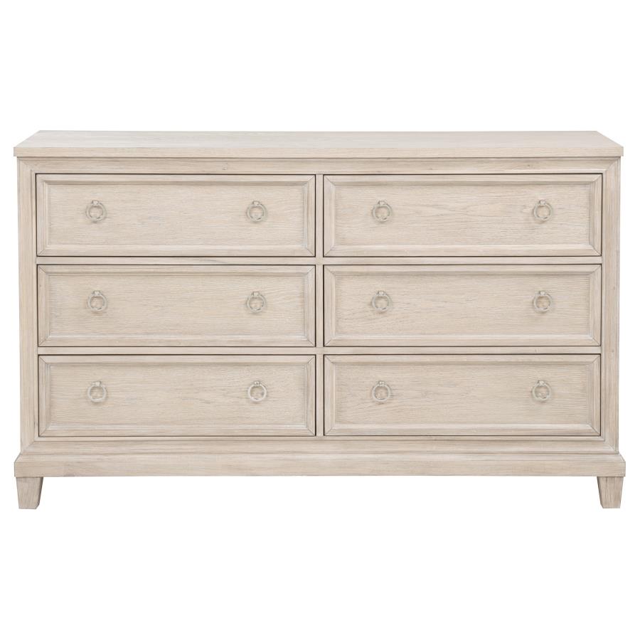 Pembroke 6-drawer Bedroom Dresser Cabinet Washed Oak view 3