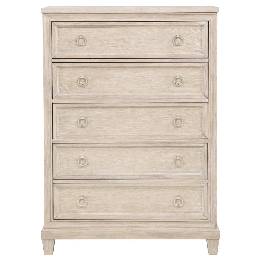 Pembroke 5-drawer Chest of Drawers Washed Oak view 3