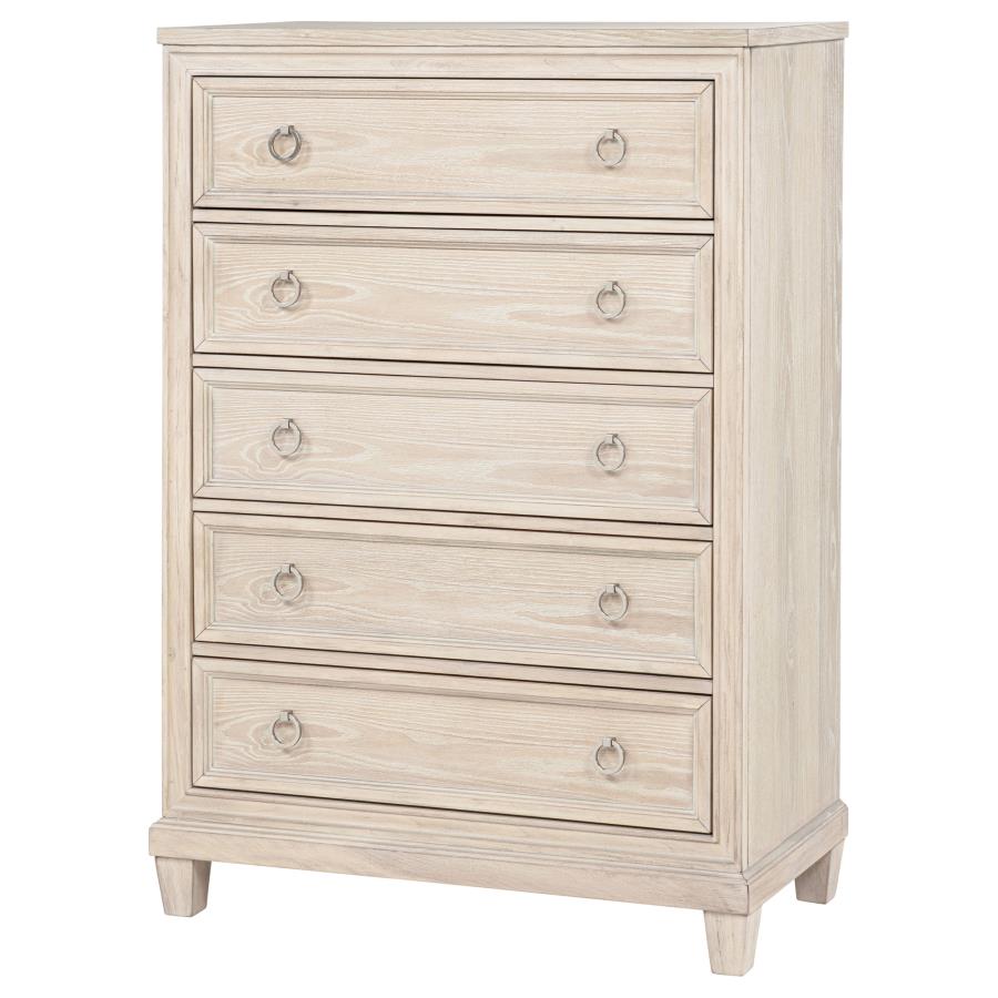 Pembroke 5-drawer Chest of Drawers Washed Oak view 4