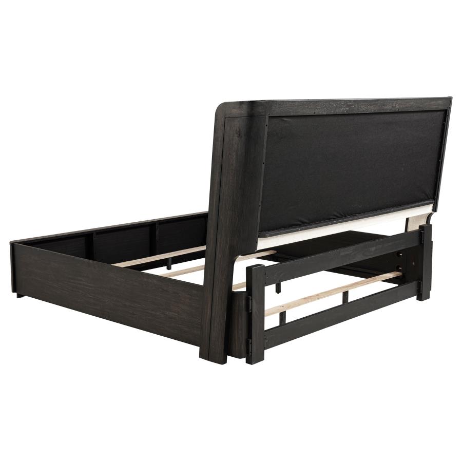 Leandro 55-inch Eastern King Wingback Bed Burnished Black view 5