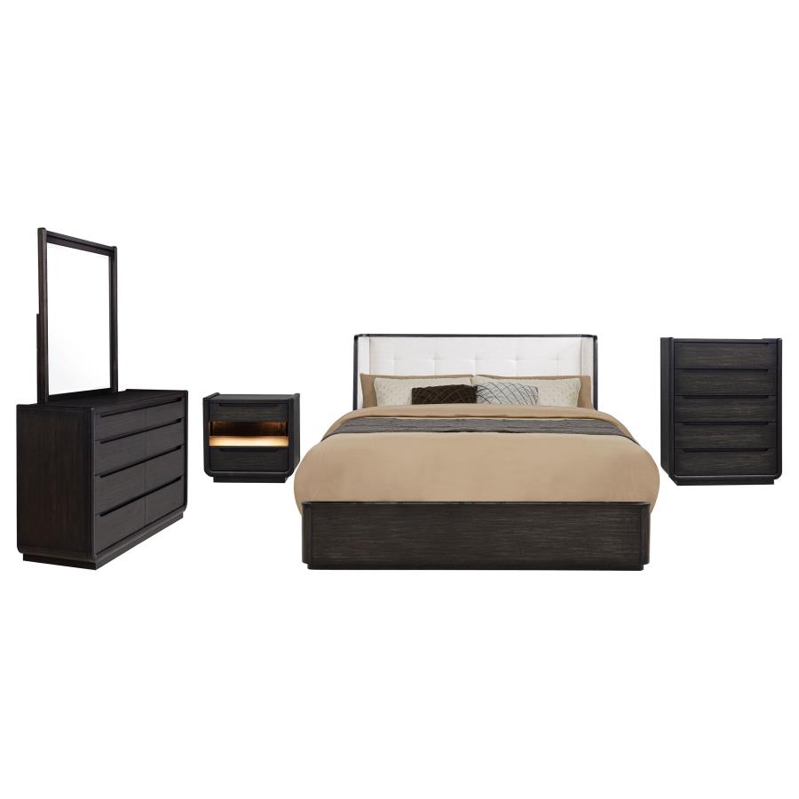 Leandro 5-piece California King Bedroom Set Burnished Black view 2