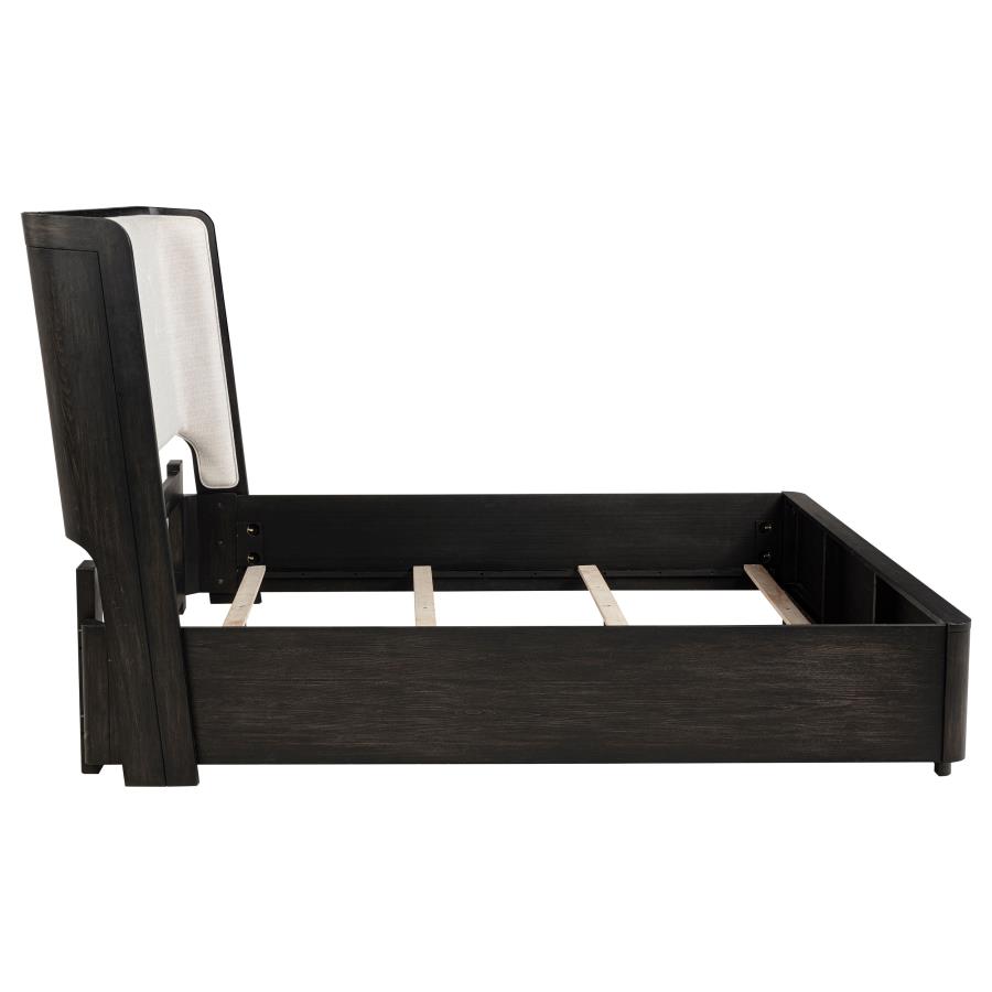 Leandro 55-inch California King Wingback Bed Burnished Black view 6