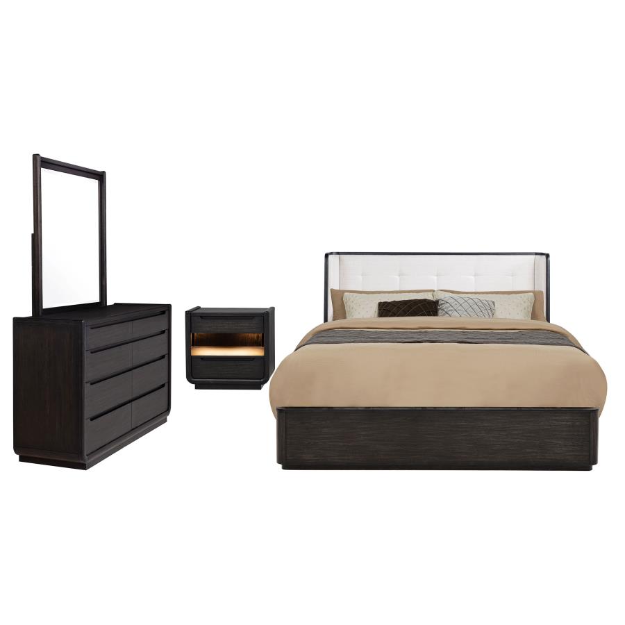 Leandro 4-piece Queen Bedroom Set Burnished Black view 2
