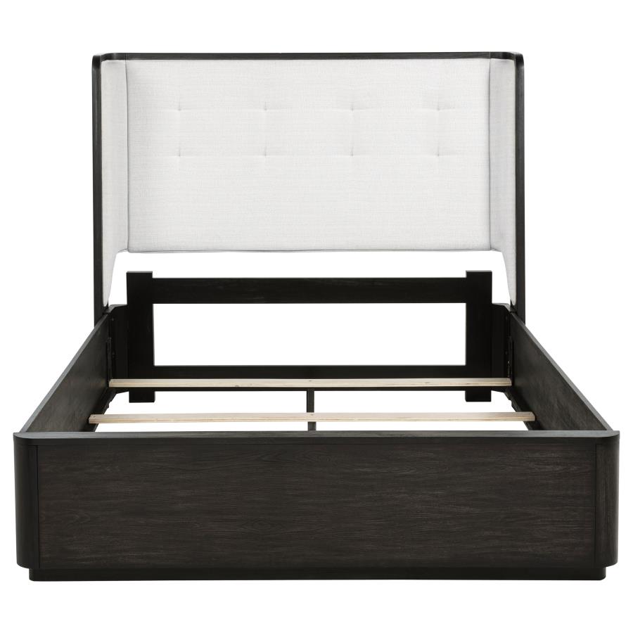 Leandro 55-inch Queen Wingback Bed Burnished Black view 4