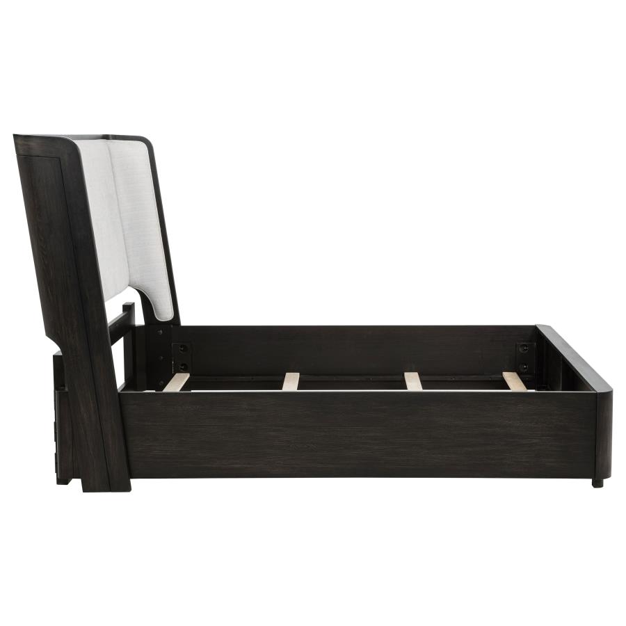Leandro 55-inch Queen Wingback Bed Burnished Black view 6
