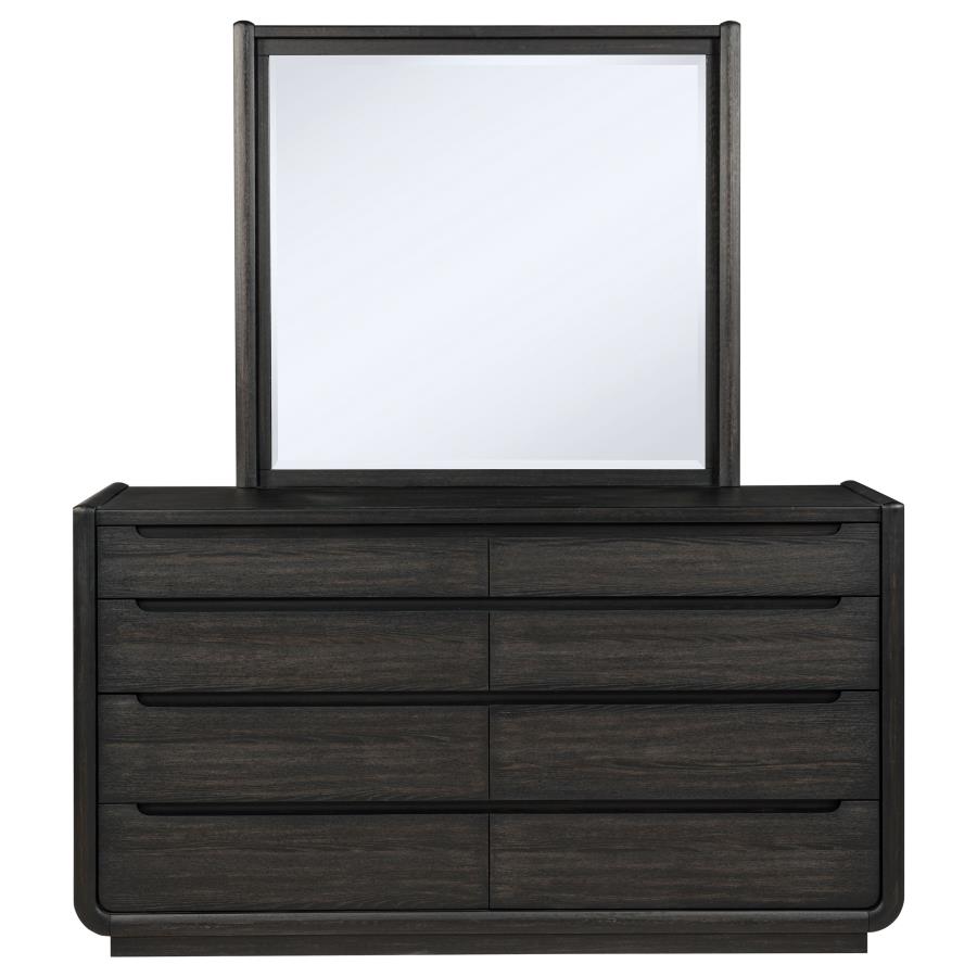 Leandro 8-drawer Bedroom Dresser with Mirror Burnished Black view 3