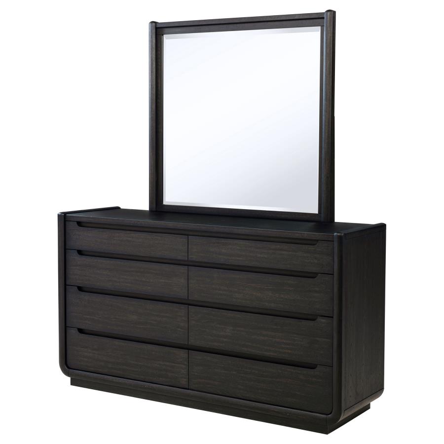 Leandro 8-drawer Bedroom Dresser with Mirror Burnished Black view 4