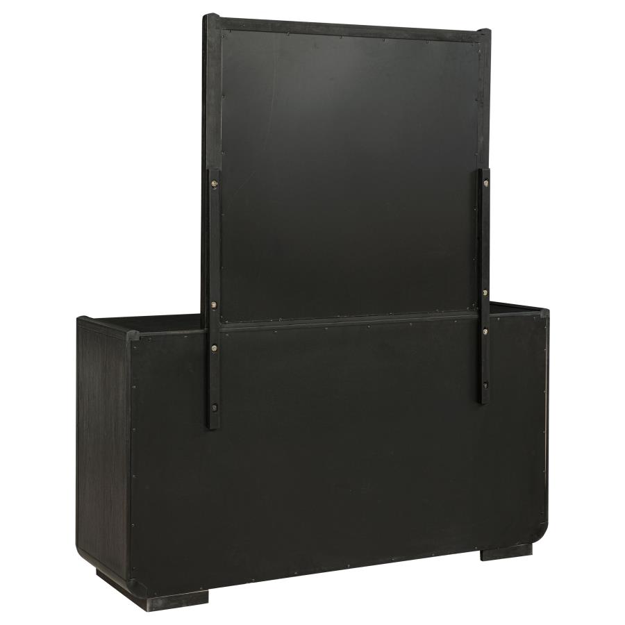Leandro 8-drawer Bedroom Dresser with Mirror Burnished Black view 6