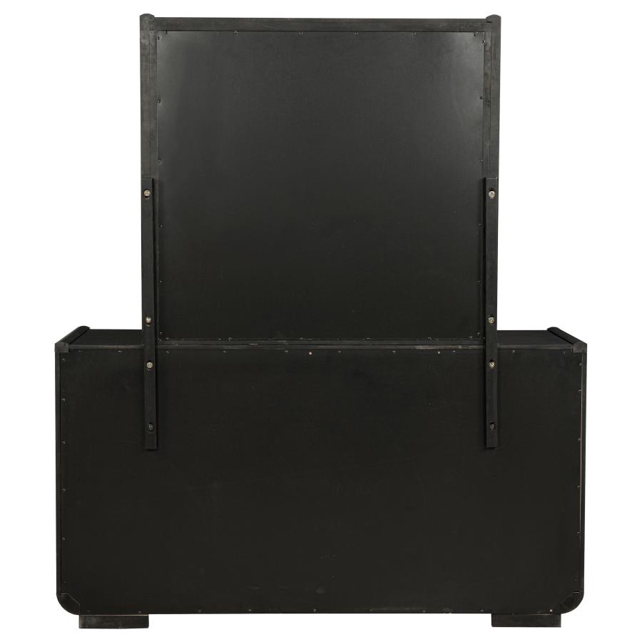 Leandro 8-drawer Bedroom Dresser with Mirror Burnished Black view 7