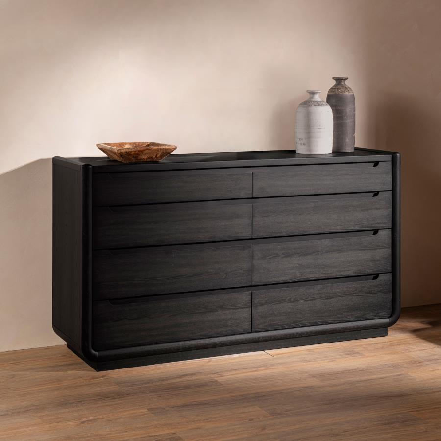 Leandro 8-drawer Bedroom Dresser Cabinet Burnished Black view 2