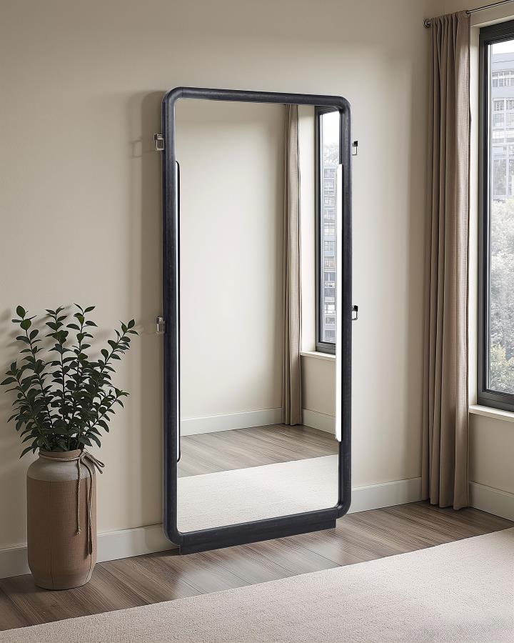 Leandro 76-inch Full Length Floor Mirror Burnished Black view 2