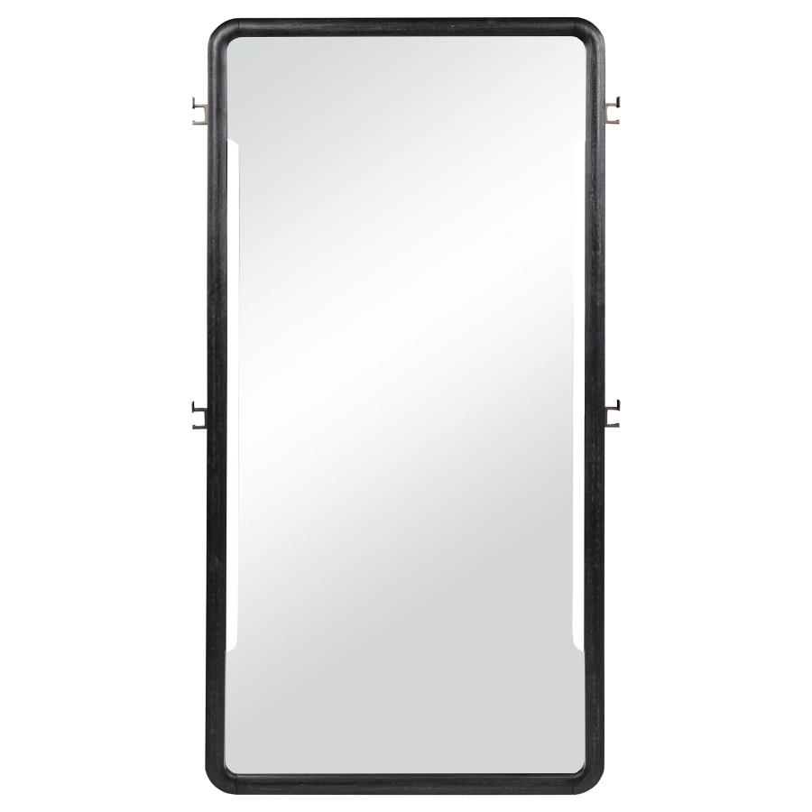 Leandro 76-inch Full Length Floor Mirror Burnished Black view 3