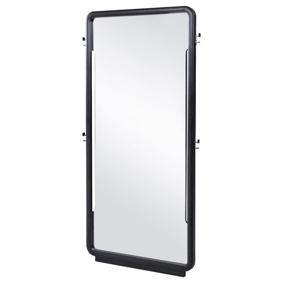 Leandro 76-inch Full Length Floor Mirror Burnished Black view 4