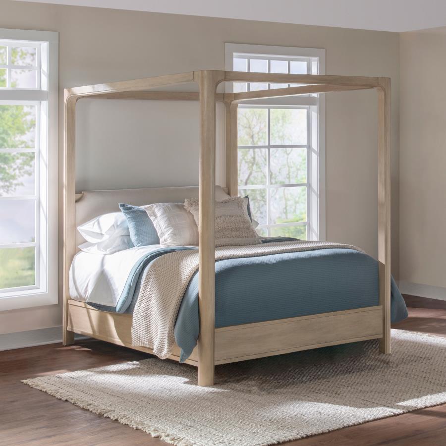 Solano 85-inch Queen Canopy Bed Weathered Mango view 2
