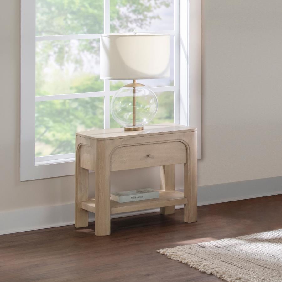 Solano 1-drawer Nightstand Bedside Table Weathered Mango view 2